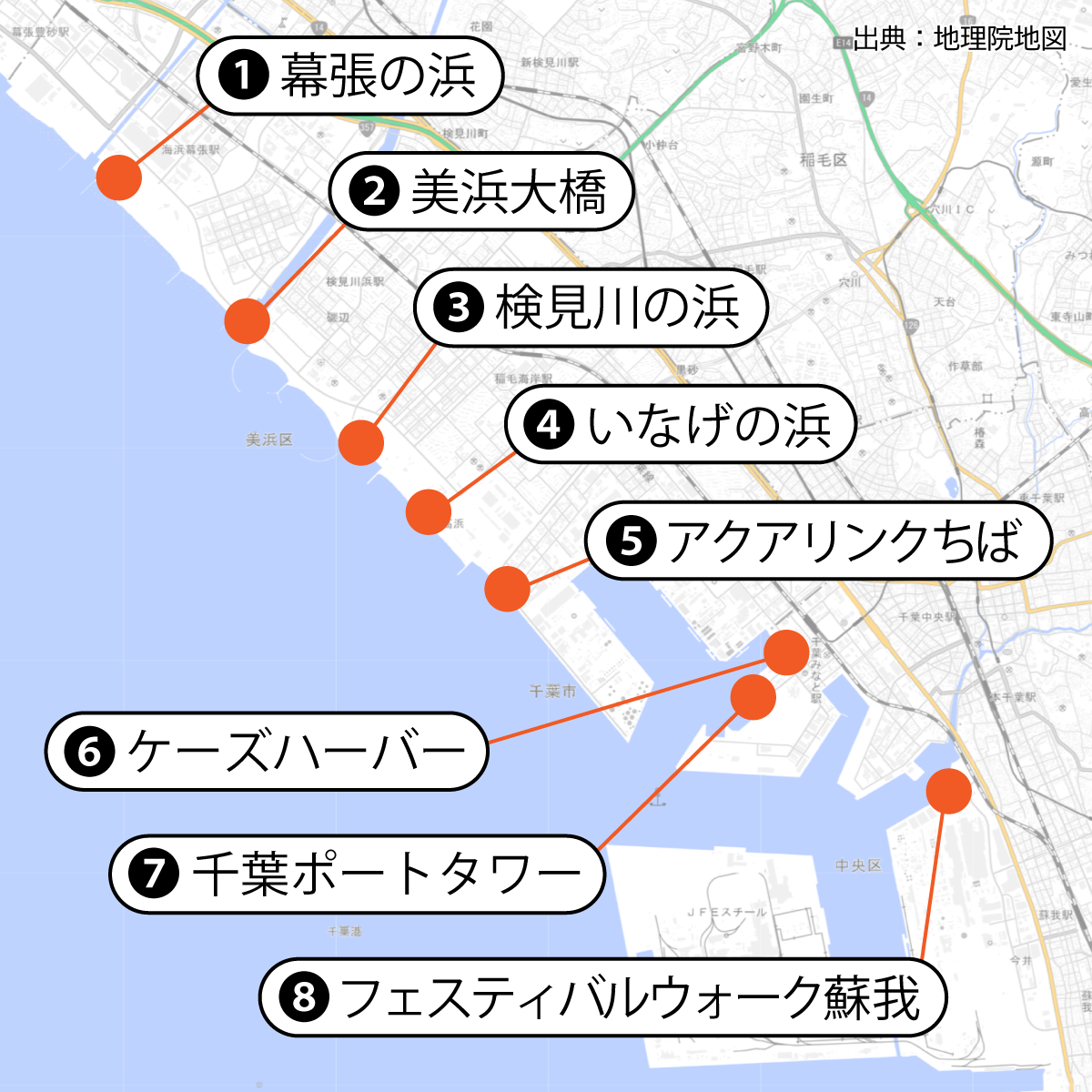 ダイヤモンド富士観賞マップ