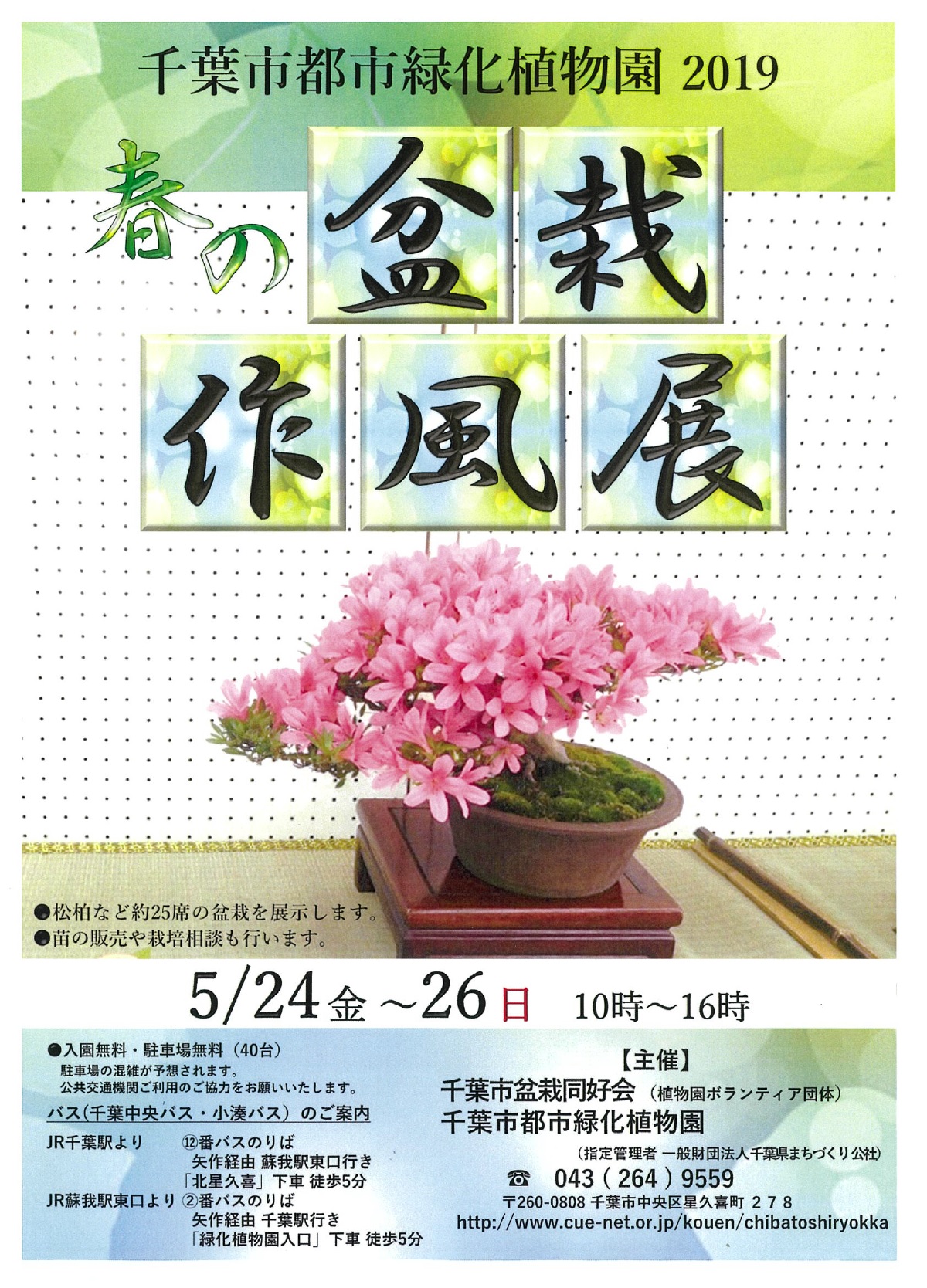 春の盆栽作風展 千葉市都市緑化植物園 5 24 金 26 日 千葉市観光協会公式サイト 千葉市観光ガイド